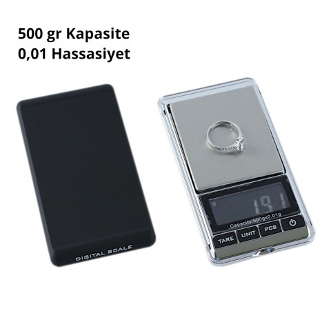 Dijital Hassas Cep Terazisi Tartı 500 g Digital Scale 0,01 Hassasiyet